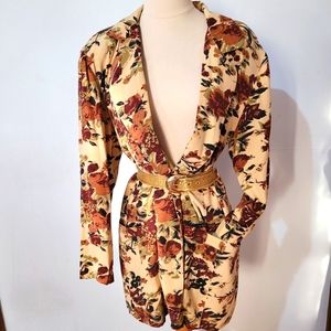 100% silk floral, lined blazer